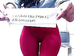 Cameltoe tajice crveni claudiahotpants